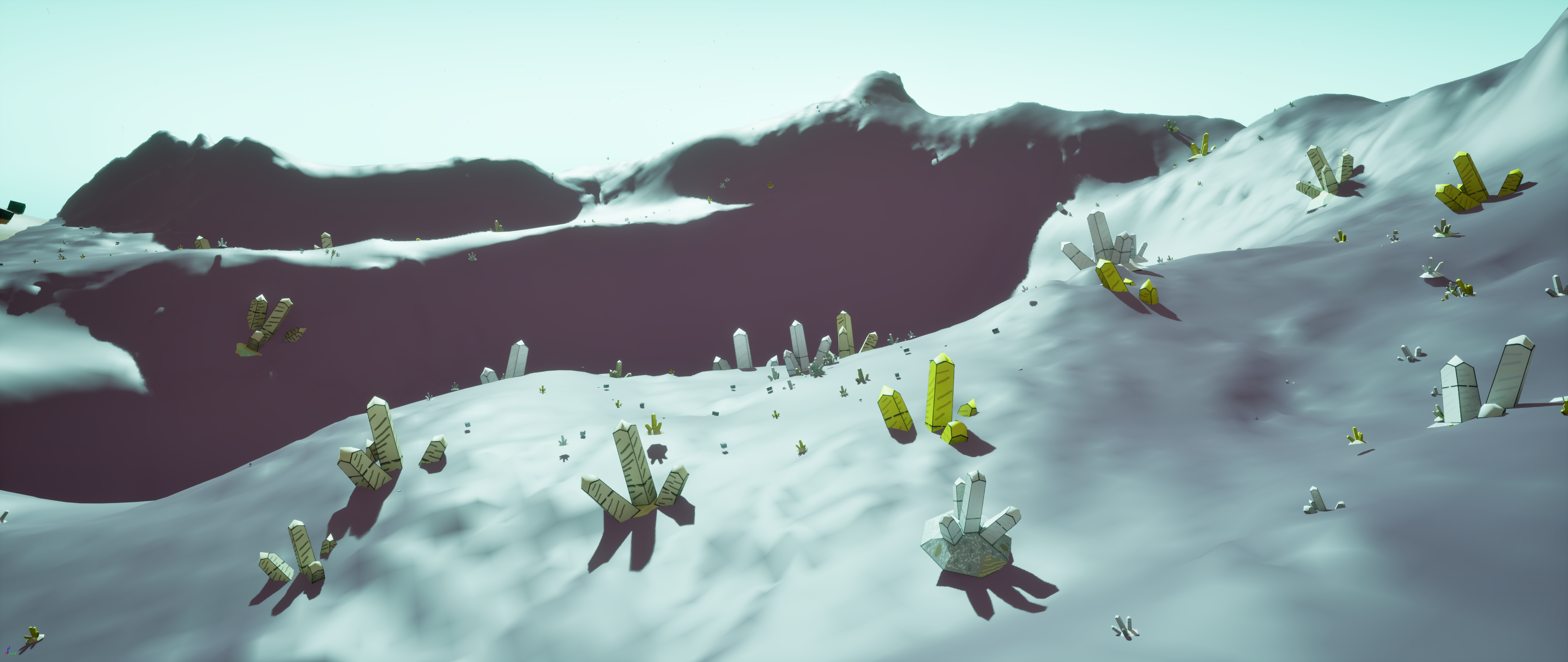 A shadowy, metallic valley pulsing with stored energy. Lithium-rich grounds and scattered batteries set the stage for your final challenge.